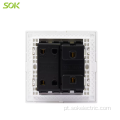 1Gang Switch e 10A 2Pin Tomada Universal